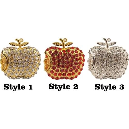 Metal Apple Shape USB Flash Drive 64GB 32GB 16GB 8GB 4GB Mini Pendrives 2.0 Diamond Memory Sticks Flash Card U Disk Beauty Gifts