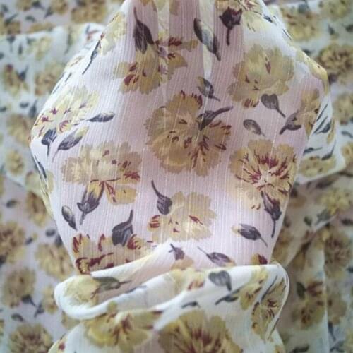 Fashion Dress Chiffon Flower Shimmer Soft breathable DIY dress blouse fabric ON SALE 100cm*150cm