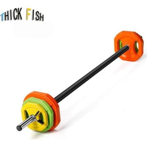 20kg Aerobics Barbell Set Mens Womens Fitness Weightlifting Squat Fitness Equipment Exercise Arm Muscle Small Hole Dumbbells