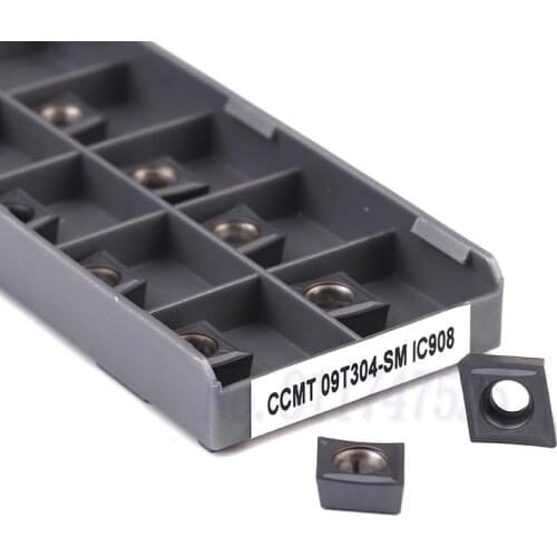 10PCS CCMT09T304 SM CCMT09T308 SM IC907 IC908 Internal Turning Tools Carbide Blades turning Inserts CNC Lathe Tool Cutting Tools