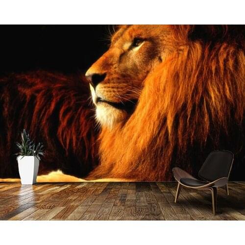 Papel de parede Lion portrait animal art 3d wallpaper mural,living room children bedroom wall papers home decor bar mural