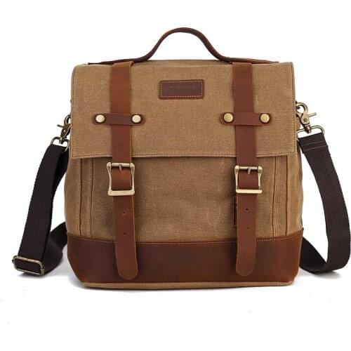2021 new European and American Vintage Canvas Bag single shoulder bag mens portable briefcase large capacity messenger bag