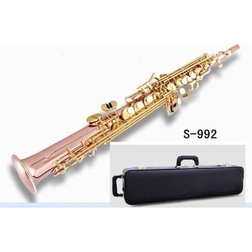 New Musical instrument Best quality Phosphorus copper Bb Soprano saxophone professional mouthpiece & case