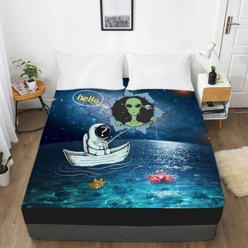 Cartoon Childrens Elastic fitted sheet bed sheet With An Elastic Band Mattress Cover Bed cover for kids baby Space heHO