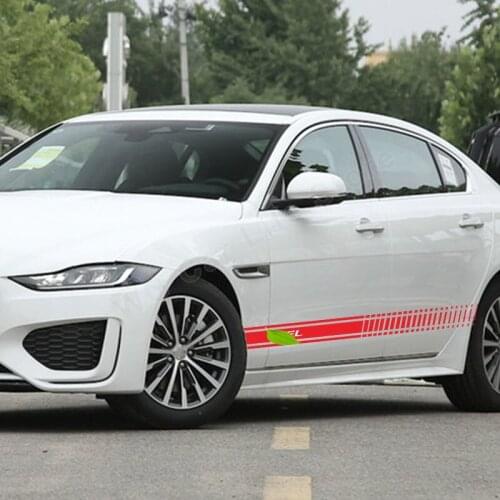 2pcs Self Adhesive Car Stickers For Jaguar XEL XFL Decoration Accessories Graphic Vinyl Film Car Long Side Stripe Sticker