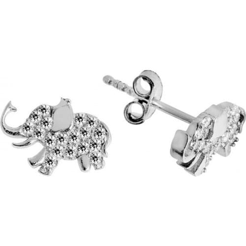 Argentum Concept-Elephant Motif Silver Earrings-K069301