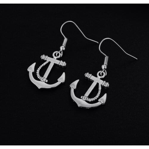 Trendy Vintage Anchor Shape Dangle Earrings for Women Girl Retro Drop Earrings Cute Small Object Earring Jewelry Bijoux