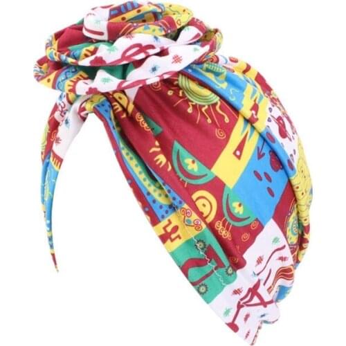 New Hair Cap For Sleeping Pan Flower National Turban Hat Printing Bonnet Head Scarf Headwear Beanie Dot Chemo Coloring Styling