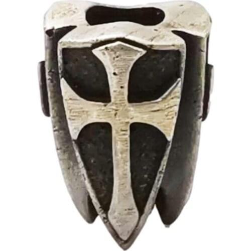 Pure Copper Cross Shield Hand-Casted Paracord Bead Brass Knife Beads Shield Umbrella Rope EDC Lanyard