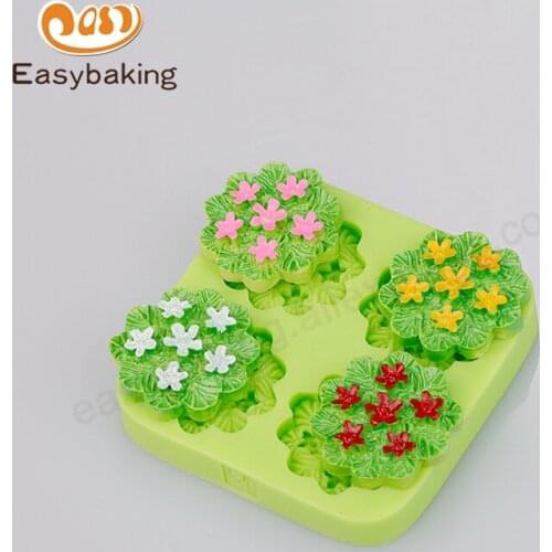 4 Cavity Wild Flowers Silicone Molds For Soap Cake Decorating Tools Biscuits Cheap Price