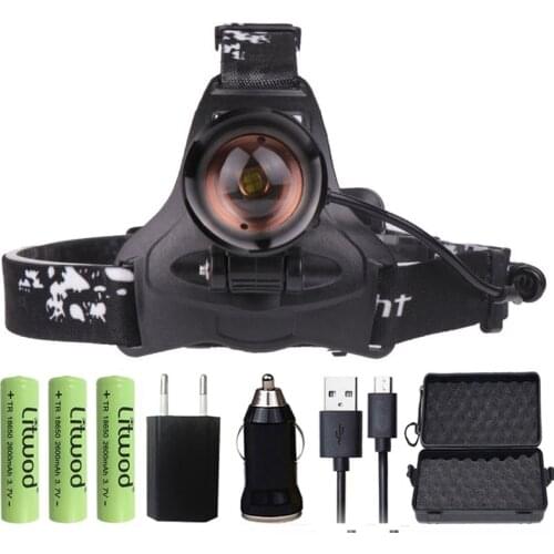 Super Bright XHP70.2 USB Rechargeable Led Headlamp XHP70 Most Powerfull Headlight Fishing Camping ZOOM Torch by 3*18650 battery