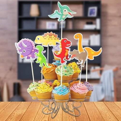 Dinosaur Theme Cake Toppers Dino Party Cupcake Wrappers Happy Birthday Party Decorations Kids Baby Shower Boy Dinosaur Cake Deco
