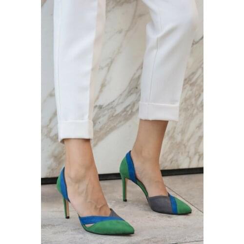 Stiletto Women Heel Slip On Shoes for Summer Special Collection Platform Luxury Leather Suede Colorful Fashion Shoes Ladies