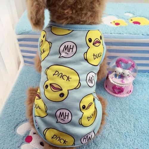 Pet Dog Comfortable 100% Cotton Cute Duck Clothes Cool Summer Breathable Vests For Small Dogs DC741