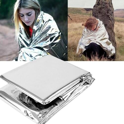 130x210cm Outdoor Reflective Emergency Blanket First Aid Rescue Survival Kit Gear Camping Mat Foil Thermal Outdoor Tools Silver