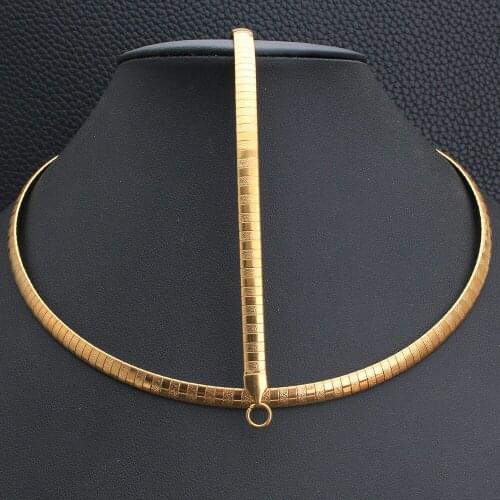 High Quality Fashion Stainless Steel Jewelry Set 45CM Gold & Silver Color OMG Necklace Bracelet For Woman Party Gift SFHKCAAI