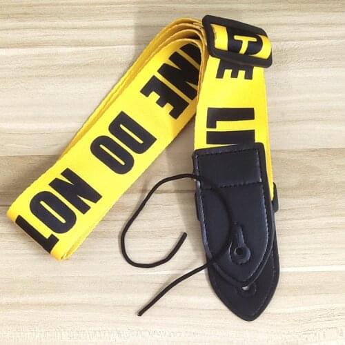 Yellow Adjustable Polyester Guitar Belt Guitar Strap with PU Leather Ends for Electric Bass Guitar Parts Accessories