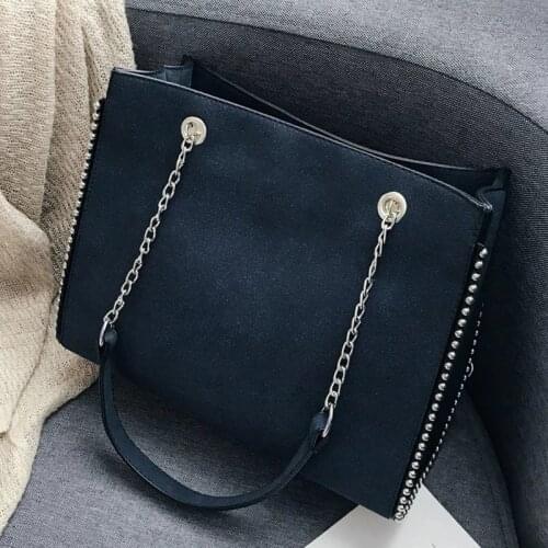 Bag womens Shoulder Bag Luxury Big Leather Rivet Casual Fashion Womens handbag High-end Hign Capacity Handbags 2021