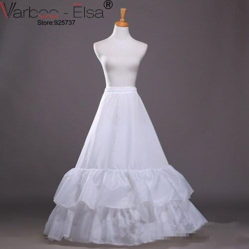 A-line petticoats 2 hoops In stock high quality 2 hoop two layer slip A line wedding petticoat enaguas para vestidos de novia