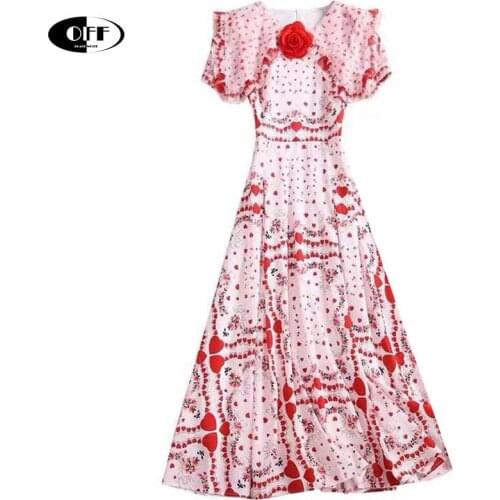 Designer Runway Party Evening pink love midi dresses for women elegant peter pan collar summer zevity basic festival clothing ZA
