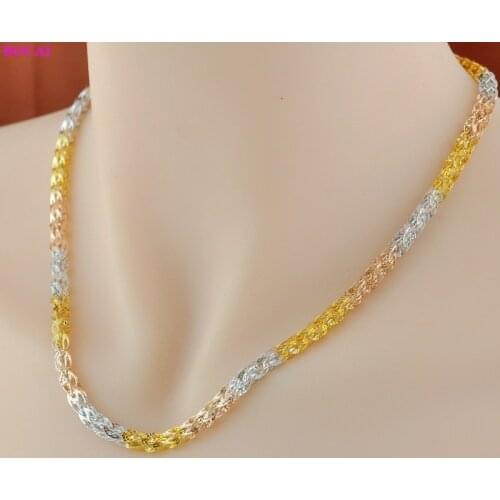 BOCAI real sterling silver S925 necklace for women Thai silver Simple Classic Phoenix tail Color neck chain Valentines Day gift