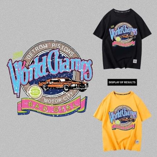 1PCS Fashion Letter heat transfer Sportsmanship street fashion car patch badges for iron on clothes T-shirt DIY stickers