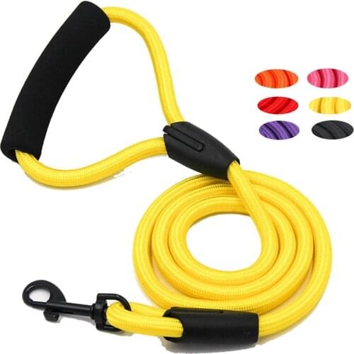 1Pcs S/M/L/XL Traction Rope Dog Leash Nylon Portable Pet Supplies for Running Walk Train Multicolors Durable
