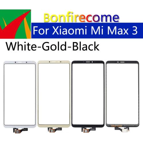 10Pcs\lot TouchScreen For Xiaomi Mi Max 3 MiMax3 Max3 Touch Screen Panel Sensor Display Glass Lens Panel Digitizer Replacement