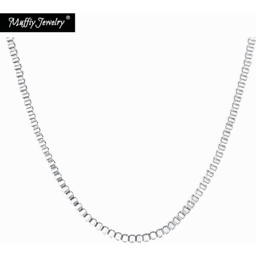 2mm Box Chain Link Chain,Europe 925 Sterling Silver Basic Chains Necklace Classic Jewelry Fit Pendant Gift For Men & Women