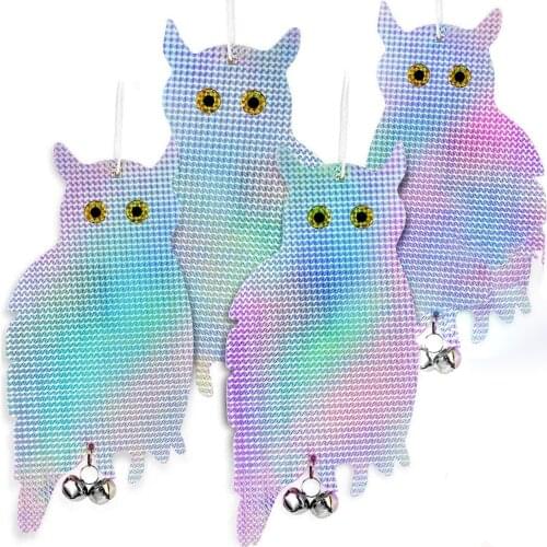 2Pcs Bird Repellent Owl Reflectors Hanging Reflective Discs Pest Control Tool