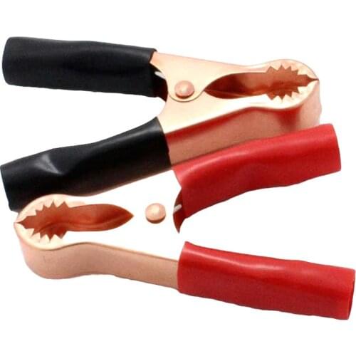 2Pcs X 80mm 50A Crocodile Alligator Car Battery Insulated Clips Clamps Red + Black