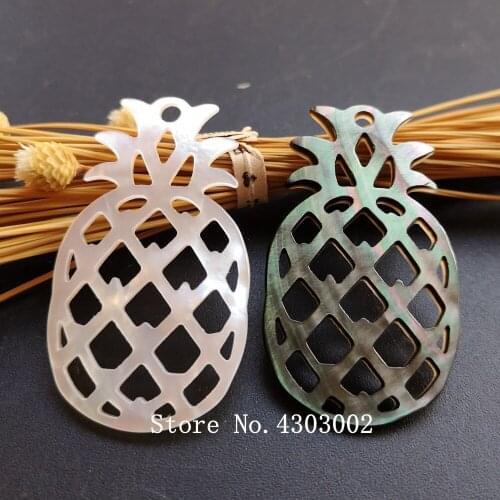 20pcs/lot 23x40mm Natural Hollow Pineapple Mother of Pearl shell for DIY Jewelry Pineapple cut MOP Pearl shell Beads