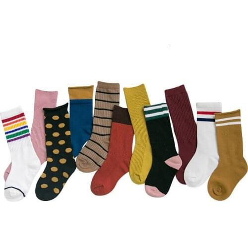 3Pairs/lot Cartoon Cute Kids Cotton Socks Baby Cotton Socks Knee High Long Leg Warmers Socks Boy Girl Children Socks 1-8 Years