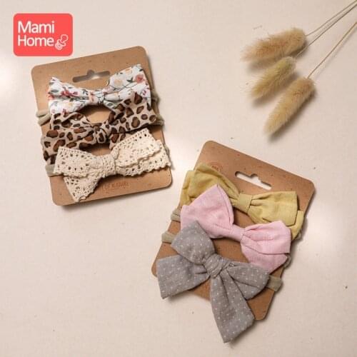 3pcs/set Baby Girls Headbands Turban Hair Bows Hair Band Elastic Hair Accessories for Kids Toddlers Infants Newborn Baby Goods