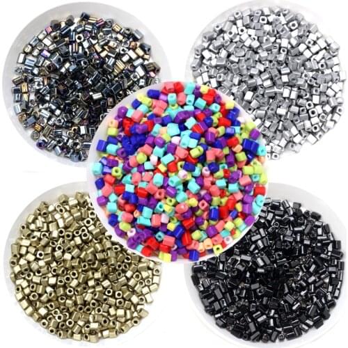 300 Pcs/Lot about 3mm Square Shape Glass Seed Beads for Jewelry Making Earring Necklace Bracelet DIY Charms Handmade