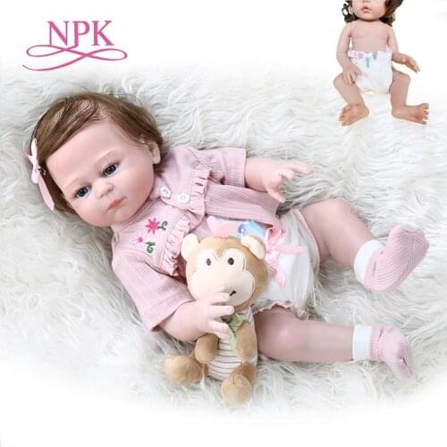 48CM NPK bebe doll reborn sweet premie baby size doll hand detailed painting pinky look full body silicone Anatomically Correct