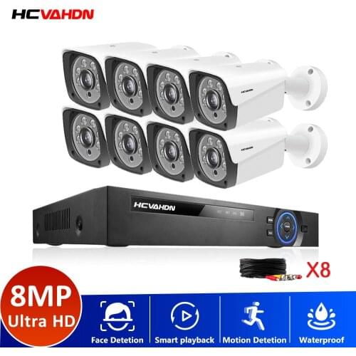 4K Ultra HD CCTV DVR Home Security Camera System Kit 4K 8CH DVR Kit Outdoor Bullet Video Surveillance AHD Camera System Set