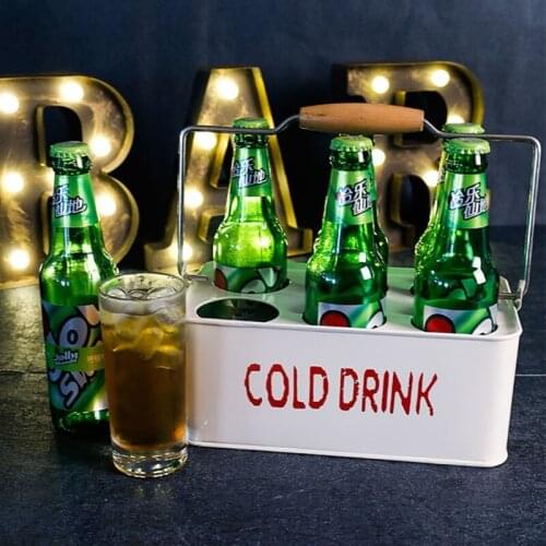 6 Bottles Metal Wine Beer Bottle Basket Carrier Display Holder Rack for Bar KTV Restaurant Picnic Home Decor