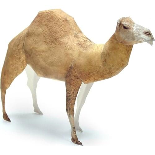 Arabian Dromedary Camel Paper Model Realistic Animal Mini Fold Cute Card 3D Papercraft DIY Kids Adult Handmade Craft Toys WE-052