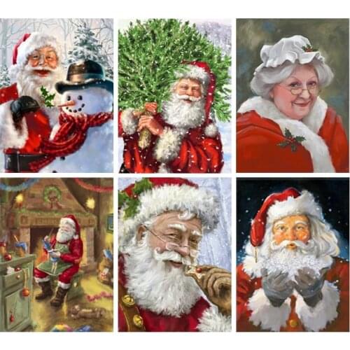 CraftArtGo 5D DIY Diamond Embroidery Santa Claus Full Square Round Rhinestone Mosaic Painting Cross Stitch Flowers Diamond Kit