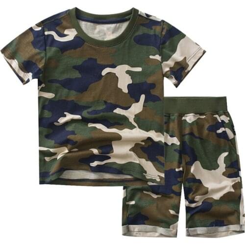 2 PCS Baby Camouflage Suit Children Cotton-shirt+pants Kids Clothing Set Summer 2019 Baby Boys Girls Clothes Set