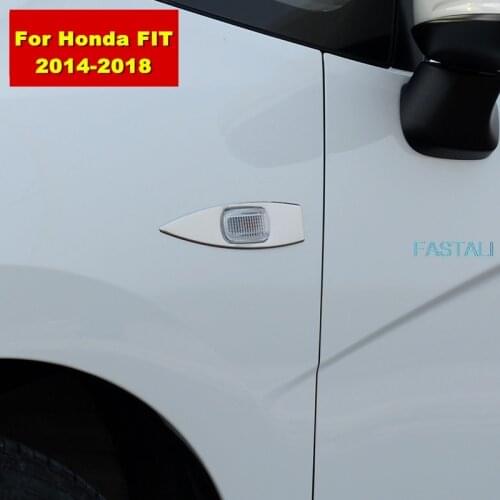 For Honda FIT 2014-2018 Car side light decorative frame side light cover stainless steel decorative frame Car accessories