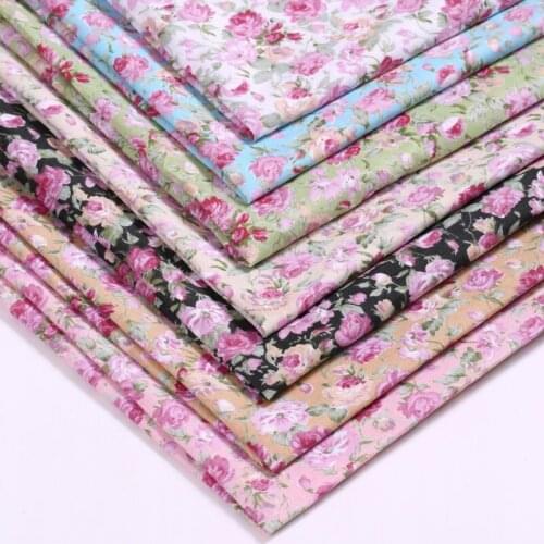 DIY Handmade Home Decoration Flower Full Bloom Cotton Cloths Fabric Sewing Plaid Stripe Cloth Patchwork Bedding Fabric Art Cloth
