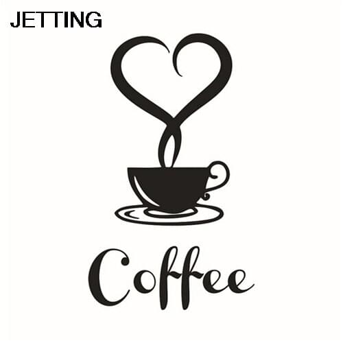 JETTING 1 set 12*20cm Coffee Cup Poster Home Decoration Removable DIY Wall Sticker Accessories