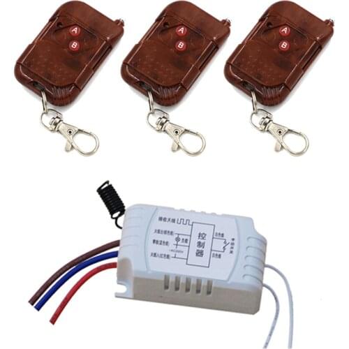Best Quality Wireless Intelligent Manual Remote Control Switch 3 *Transmitters and Receiver AC220V 315/433MHZ