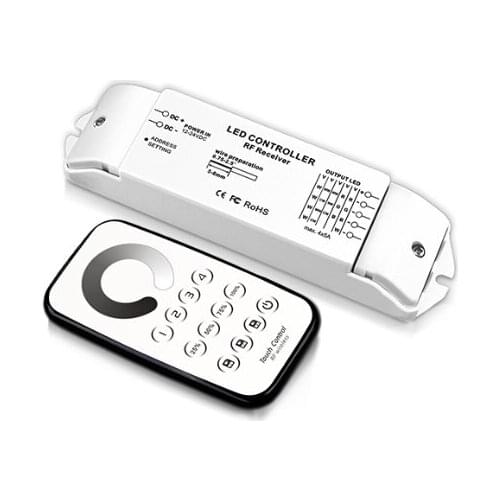 Multi-zone lighting dimmers, T6 wireless remote control and R4M receiver led dimming controller