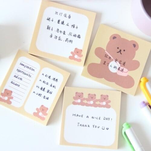 Cartoon Cute Satchel Cubs Memo Pad Students Planner Stickers To Do List Portable Message Paper Kawaii Notebook Diary Stationery