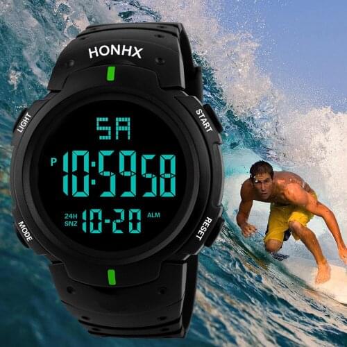 Mens Digital Wristwatch Relog Digital LED Stopwatch Date Sport Outdoor Electronic Military Luxury Watches Montre Digitale Homme