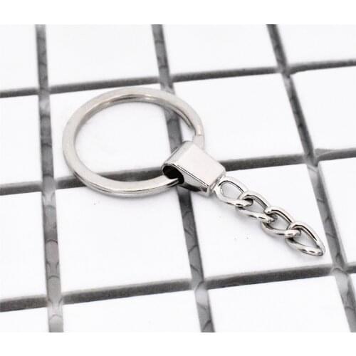 New Key Ring ( Ring Size: 30mm ) Key Chain Rhodium Plated 60mm Length Round Split Keychain Keyrings Wholesale