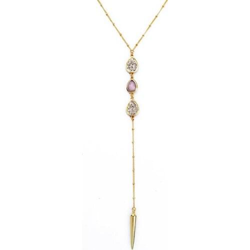 New Arrival Gold Color Rivet Pendant Necklace Fashion Jewelry Summer Long Women Necklace Birthday Gift